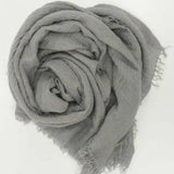 Grey Cotton Crinkle Hijab