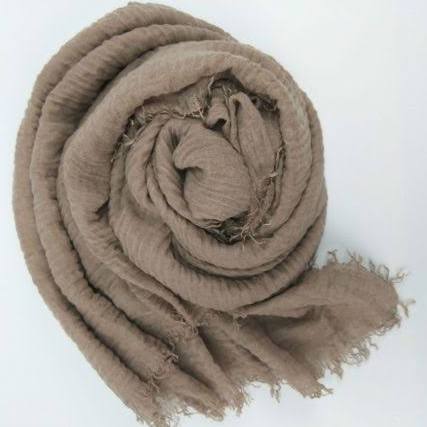 Khaki Cotton Crinkle Hijab