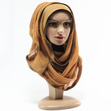 Gold  Chiffon Zipper Hijab