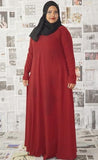 Flowy Abaya Dress Maroon