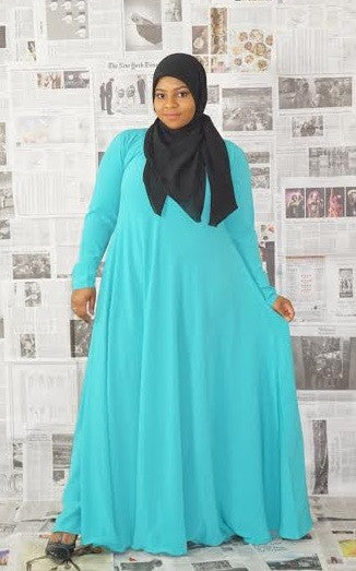 Flowy Abaya Dress Turquoise