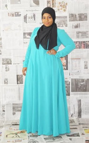 Flowy Abaya Dress Turquoise